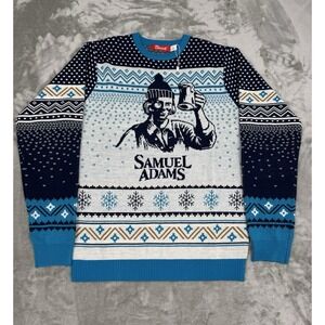Samuel Adams Blue Sweater Size Medium Beer Shinesty Holidays Fair Isle Christmas